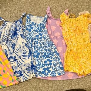 5T Colorful Floral Dresses and Romper Set
